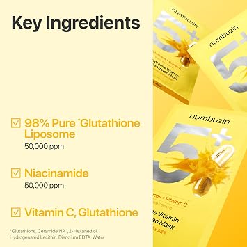 Glutathione Vitamin Brightening Sheet Mask.. Dark Spot + Even Tone (27ml)