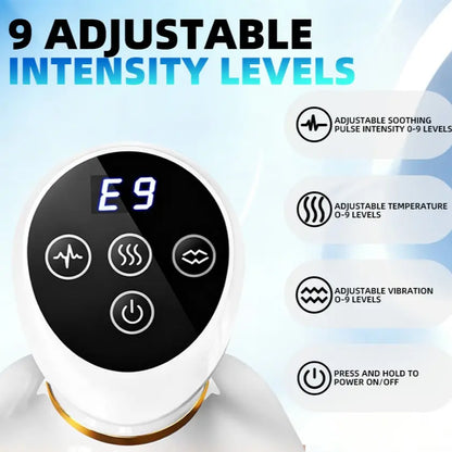 Revolutionary Portable Electric Heating Massage Brush - 1200mAh Battery, USB Rechargeable, 9 Modes for Ultimate Relaxation