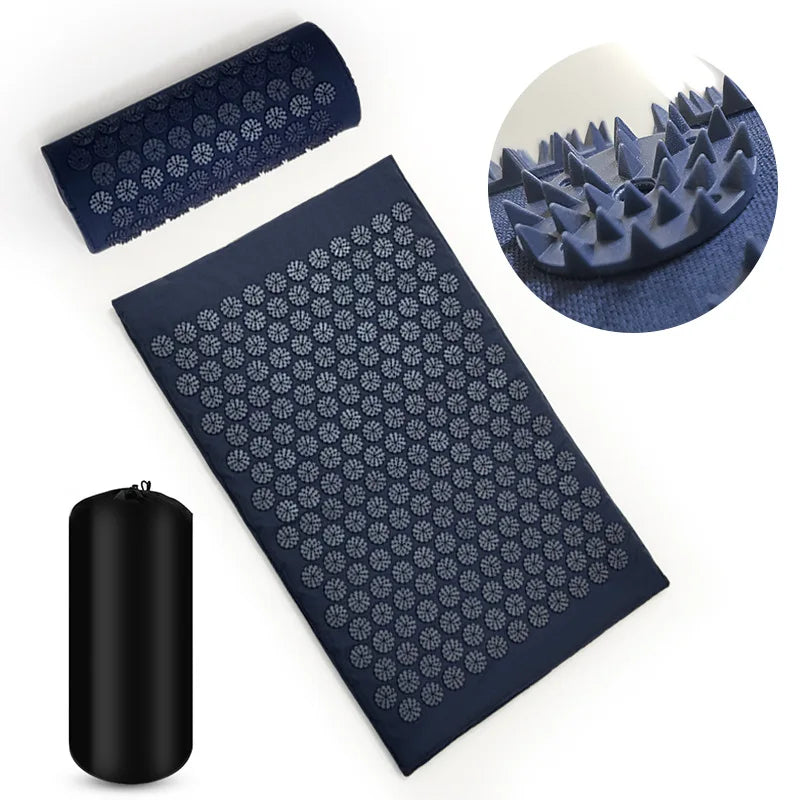 Revitalize Your Body with the Ultimate Acupressure Yoga Mat Set - Relieve Stress and Back Pain with Our Spike Fitness Cushion and Pillow!
