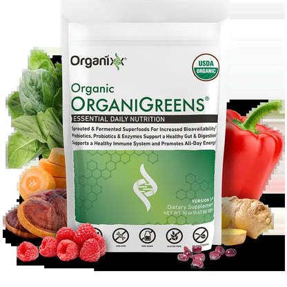 Elevate Your Health with Organixx Greens Superfood Powder - Organic, Gluten-Free, Vegan, and Packed with Probiotics and Digestive Enzymes for Ultimate Wellness!