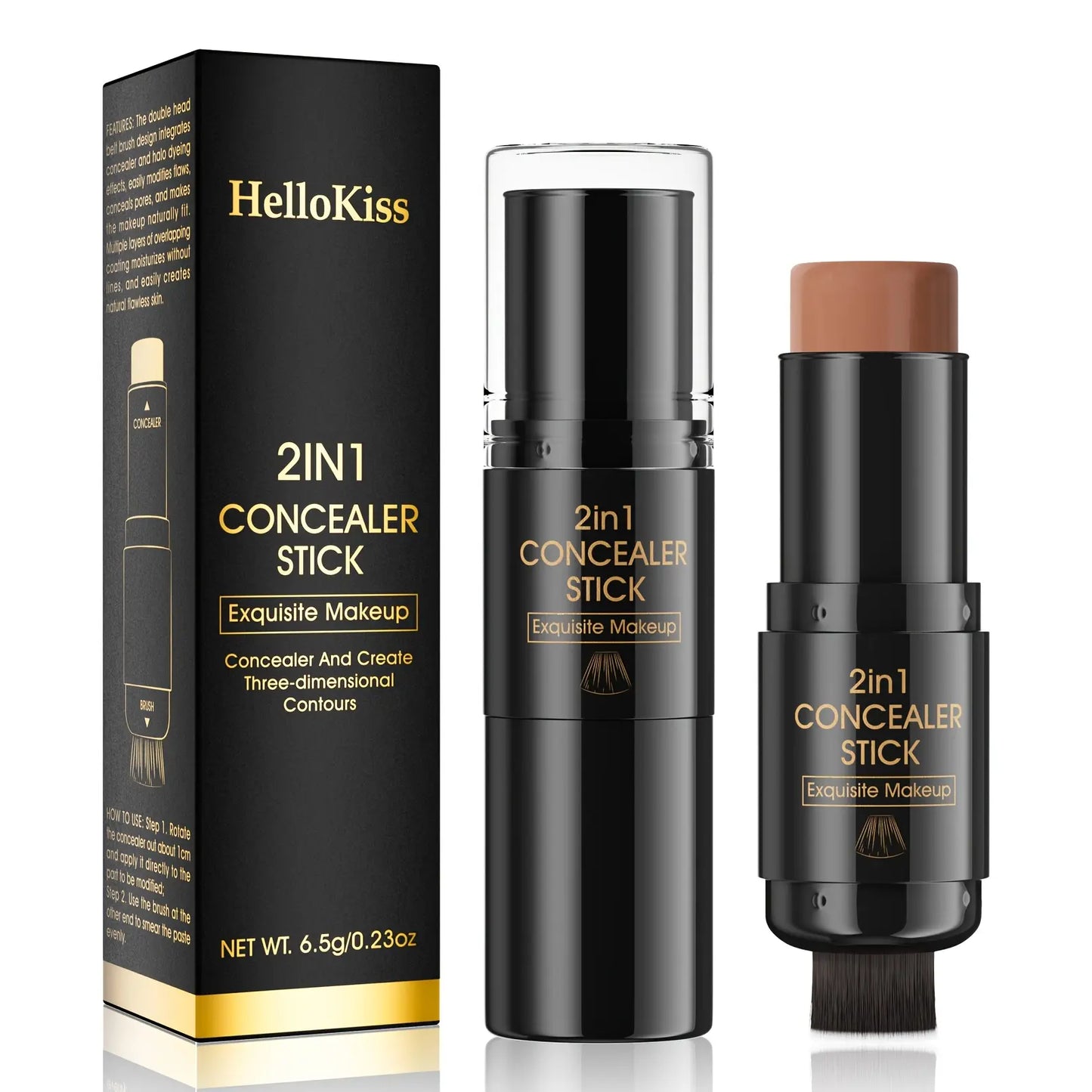 2 Pcs 3-In-1 Cream Blush Contour Highlighter Stick for Cheeks Eyes Lips Lightweight Dewyfinish Blush Stick Waterproof Long Lasting Contour Stick Trio Wand Face Makeup Setfor Girls and Women,Valentine'S Day Gift