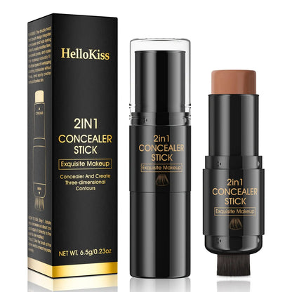 2 Pcs 3-In-1 Cream Blush Contour Highlighter Stick for Cheeks Eyes Lips Lightweight Dewyfinish Blush Stick Waterproof Long Lasting Contour Stick Trio Wand Face Makeup Setfor Girls and Women,Valentine'S Day Gift
