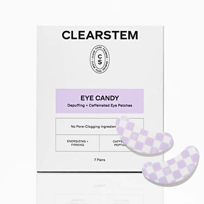 Revitalize Your Eyes with CLEARSTEM EYE CANDY: Depuffing & Hydrating Caffeinated Eye Patches - 7 Pairs of Non-Slip Bliss for All Skin Types