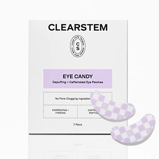 Revitalize Your Eyes with CLEARSTEM EYE CANDY: Depuffing & Hydrating Caffeinated Eye Patches - 7 Pairs of Non-Slip Bliss for All Skin Types