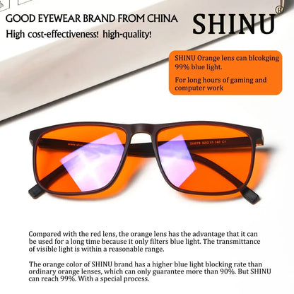 Brand Red Lenses Good Sleep Blue Light Blocking Glasses Men anti Green Light Eliminate Eye Strain Glasses Bluelight