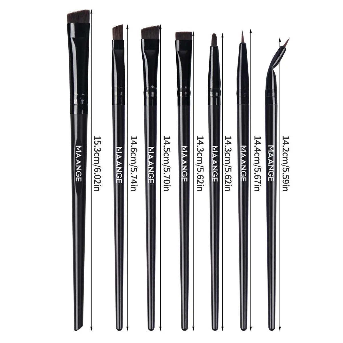 Elevate Your Eye Makeup Game with the MAANGE 7-Piece Professional Brush Set - Perfect for Eyebrows, Eyeliner, and Eyeshadow