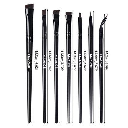 Elevate Your Eye Makeup Game with the MAANGE 7-Piece Professional Brush Set - Perfect for Eyebrows, Eyeliner, and Eyeshadow