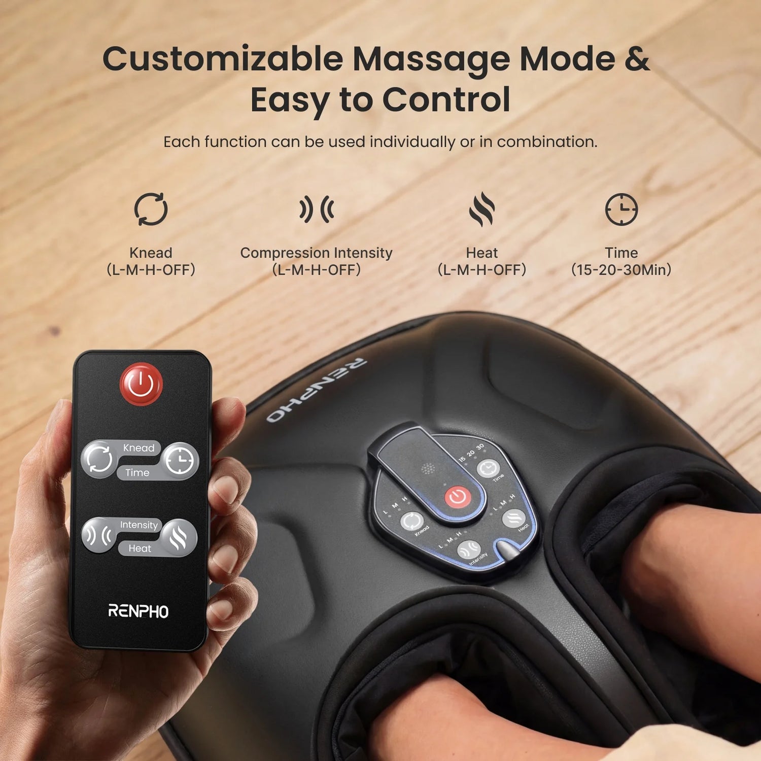 Revitalize Your Feet with the RENPHO Heated Shiatsu Foot Massager - Perfect for Pain Relief and Relaxation, Ideal Gift for Loved Ones