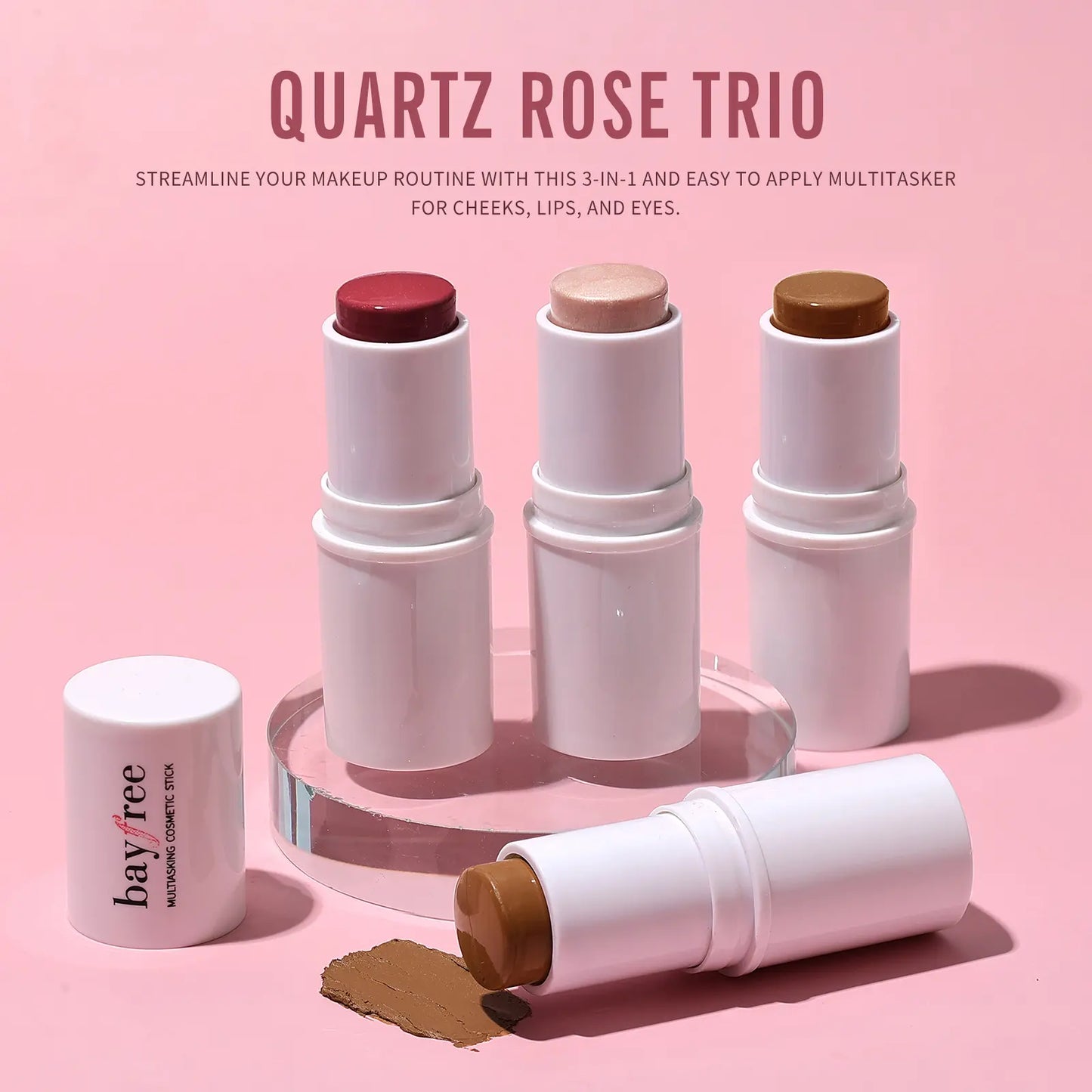Transform Your Look with Bayfree's Versatile Multi Stick Trio: Blush & Contour Cream for Effortless Beauty