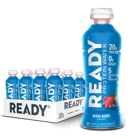 Introducing the Limited Edition Ready Protein Water - Mixed Berry Flavor, 12 Pack with 20g of Protein!