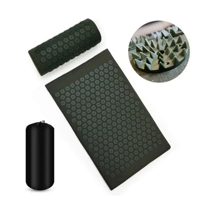 Revitalize Your Body with the Ultimate Acupressure Yoga Mat Set - Relieve Stress and Back Pain with Our Spike Fitness Cushion and Pillow!