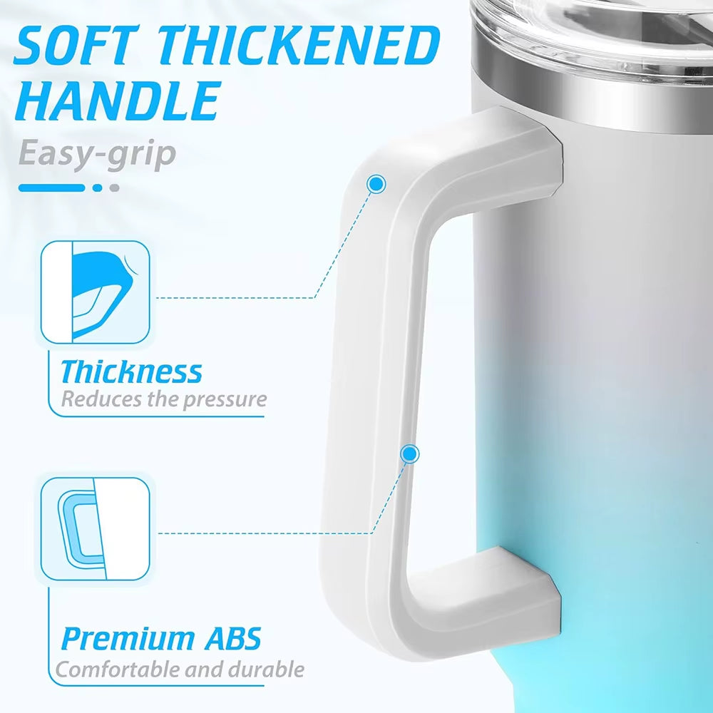 Stay Hydrated in Style with the 40Oz Pink Insulated Tumbler - Perfect for Iced Coffee and More!