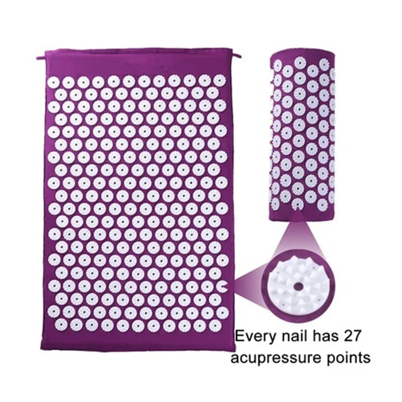 Revitalize Your Body with the Ultimate Acupressure Yoga Mat Set - Relieve Stress and Back Pain with Our Spike Fitness Cushion and Pillow!