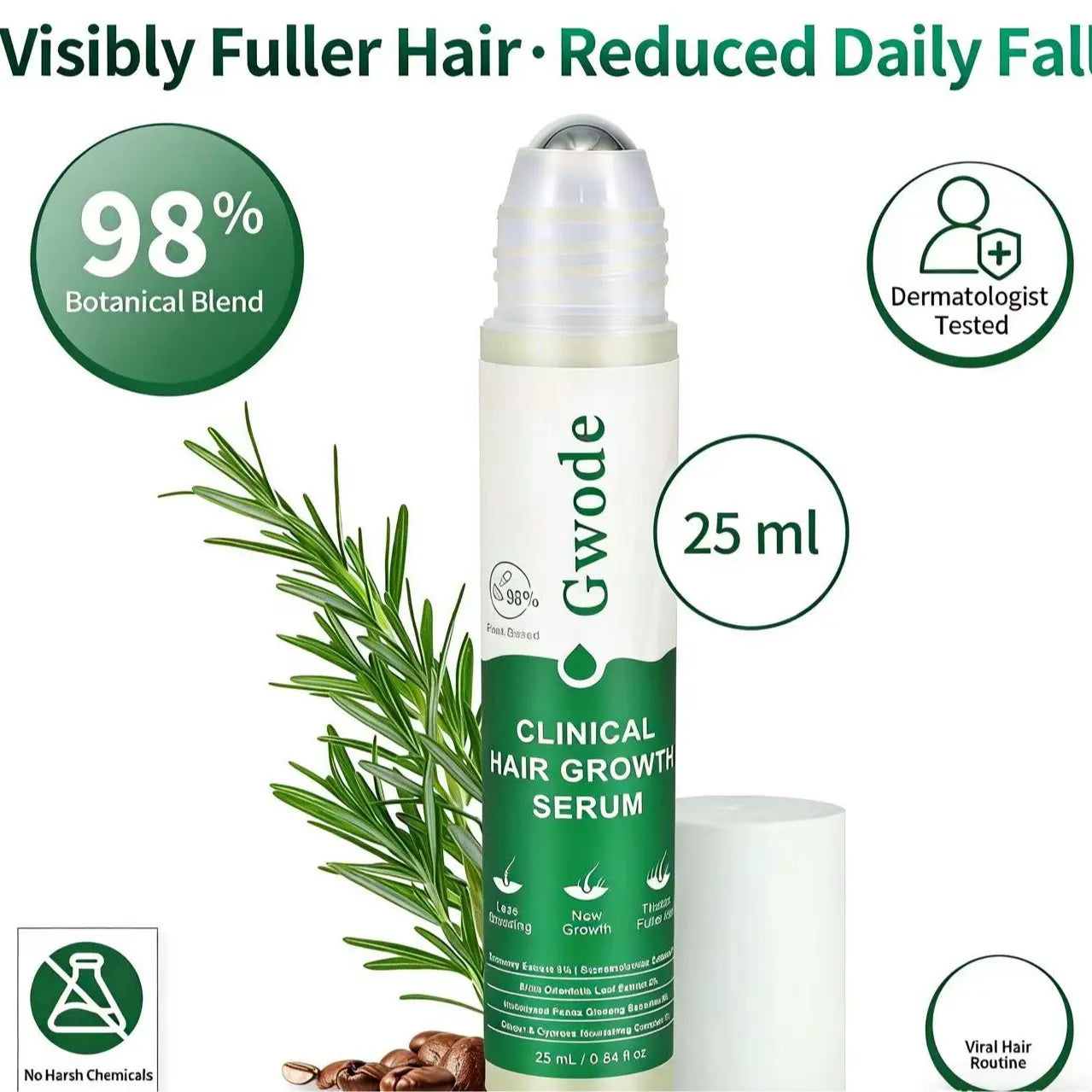Revitalize Your Hair with Gwode Rosemary Plant Hair Growth Scalp Serum - Unisex Daily Essence for Thicker, Healthier Hair