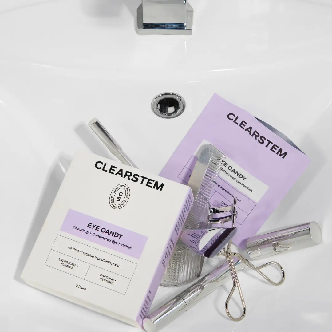 Revitalize Your Eyes with CLEARSTEM EYE CANDY: Depuffing & Hydrating Caffeinated Eye Patches - 7 Pairs of Non-Slip Bliss for All Skin Types