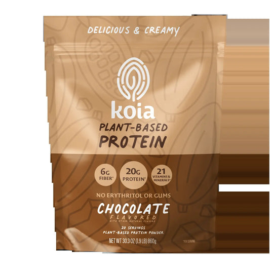 Indulge in Koia's Decadent Chocolate Plant-Based Protein Powder - 20G Protein, 6G Fiber, Packed with 21 Essential Vitamins & Minerals