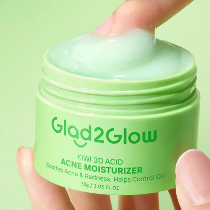 [New Launch] Glad2Glow KIWI 3D ACID ACNE MOISTURIZER | Lightweight Cooling Gel for Oil Control & Hydration | Calming Skincare, Non-Sticky Face Cream
