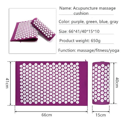 Revitalize Your Body with the Ultimate Acupressure Yoga Mat Set - Relieve Stress and Back Pain with Our Spike Fitness Cushion and Pillow!