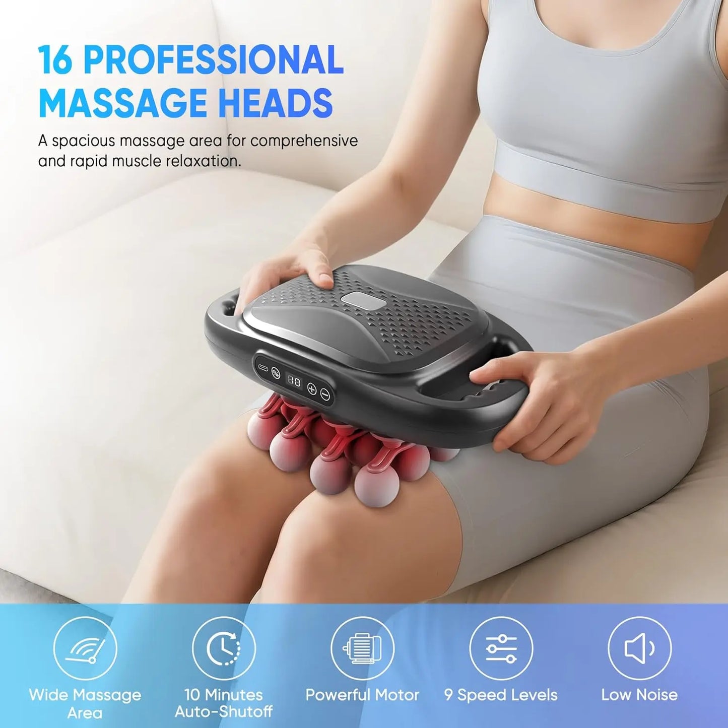 Unleash Ultimate Muscle Relief with the Nexpowx 16-Head Deep Tissue Massage Gun – Your Portable Solution for Pain Relief and Recovery!