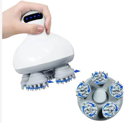 Revitalize Your Hair with the Cordless Electric Scalp Massager - Handheld, 2 Speed Vibrating Head Massager Featuring 96 Silicone Nodes for Deep Clean and Growth