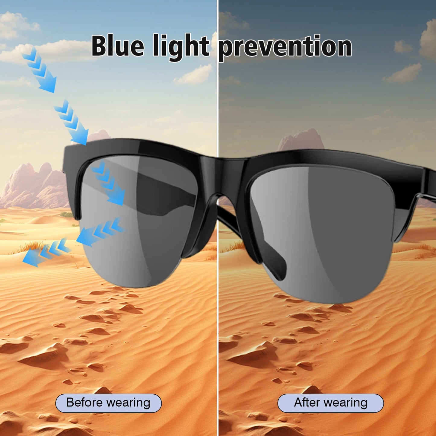 Experience the Future with 2025 Smart Glasses: Music Playback, Voice Assistant, and Wireless Calls - Stylish Blue Light Blocking for Everyone