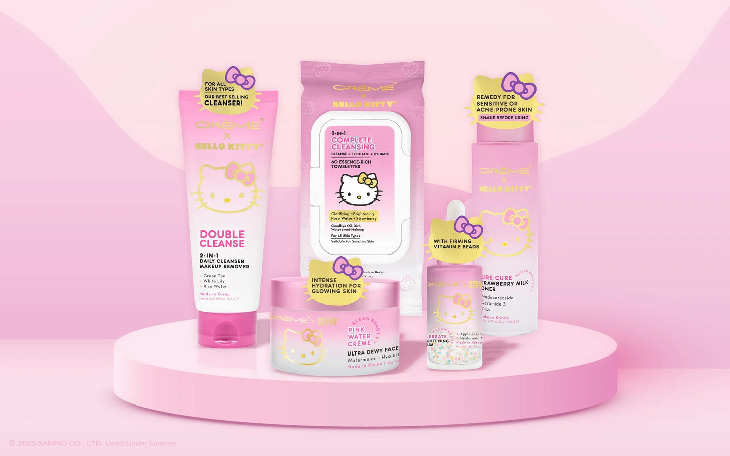 , Hello Kitty Pure Cure Strawberry Milk Toner, Klean Beauty, 6.76 Fl Oz