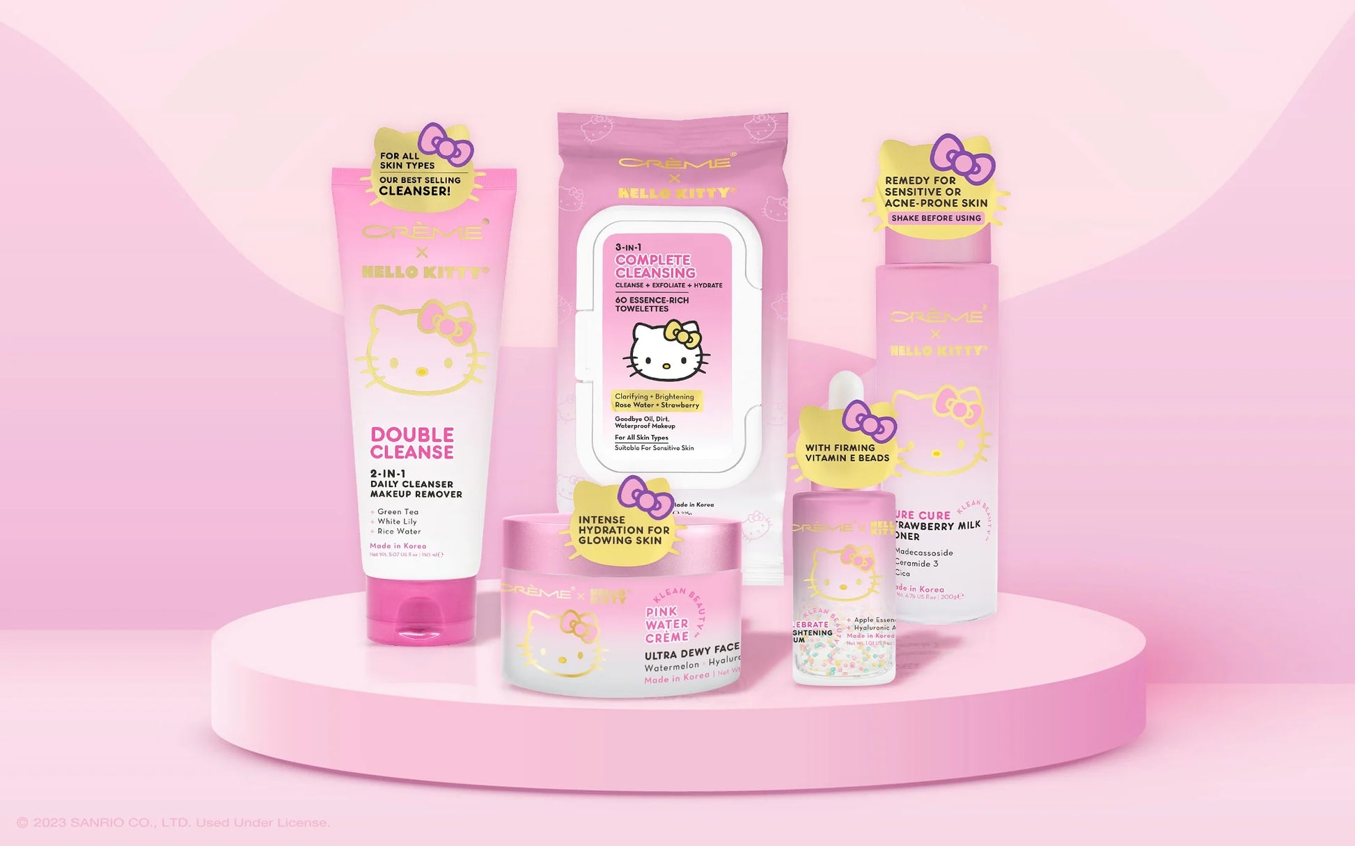 , Hello Kitty Pure Cure Strawberry Milk Toner, Klean Beauty, 6.76 Fl Oz