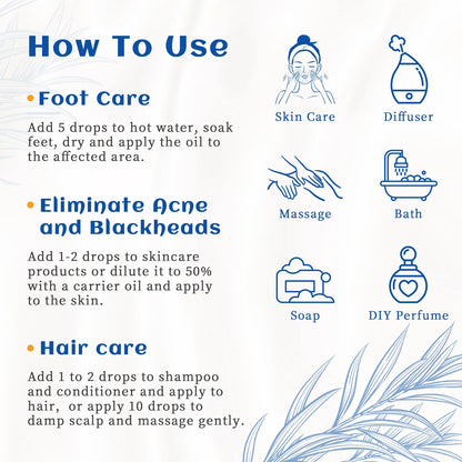 Revitalize Your Hair, Scalp, and Nails with 100% Pure Tea Tree Essential Oil - 100ml for Ultimate Care and Relaxation