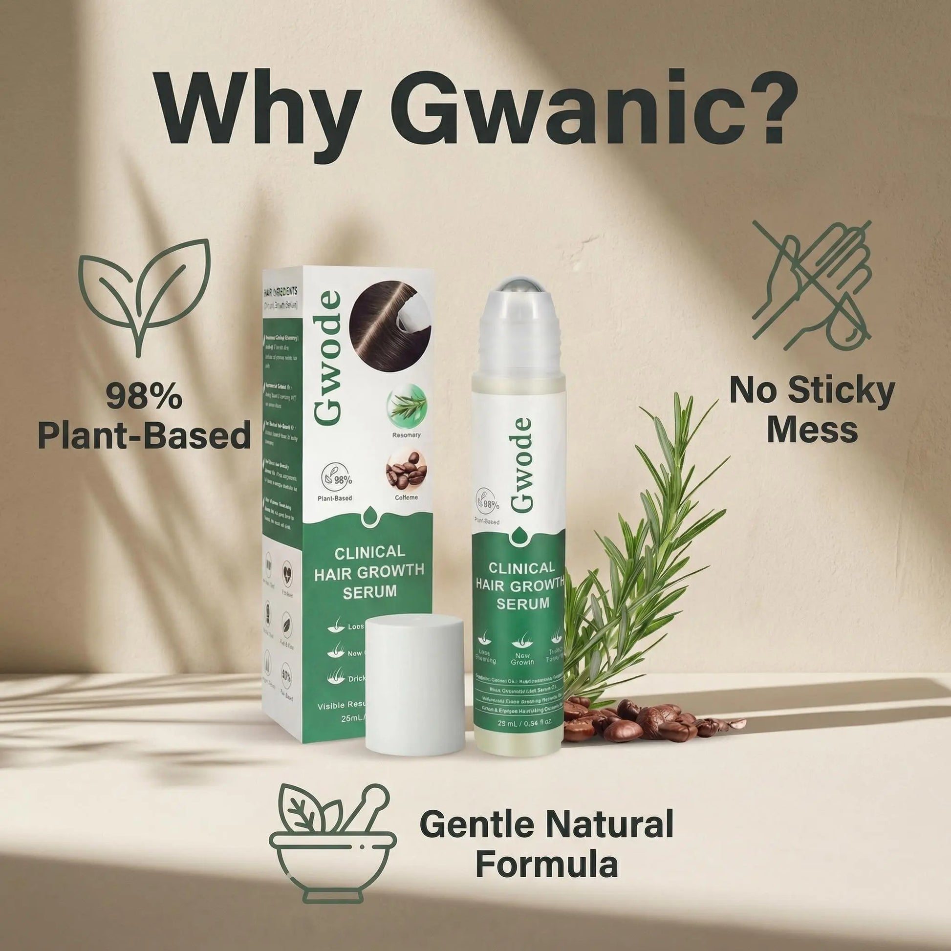 Revitalize Your Hair with Gwode Rosemary Plant Hair Growth Scalp Serum - Unisex Daily Essence for Thicker, Healthier Hair