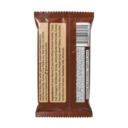 Indulge in Santa Cruz Paleo Chocolate Protein Bars - 20g of Grass-Fed Whey & Collagen Protein in Each Delicious Bar, Pack of 10 - A Wholesome High Protein Snack Sweetened Naturally with Wildflower Honey, Free from Seed Oils and Artificial Additives