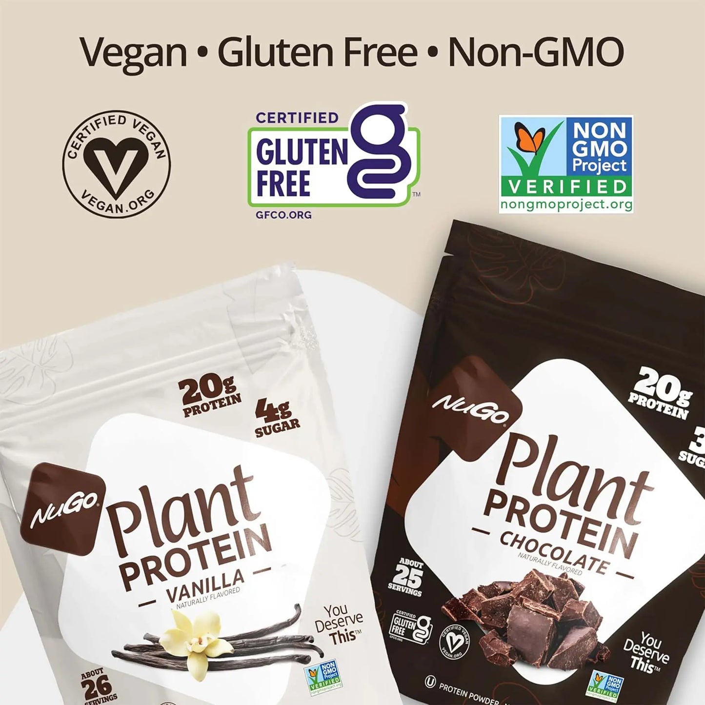 Indulge in Nutritious Goodness with Vanilla NuGo Plant Protein Powder - 20G Protein Per Serving!