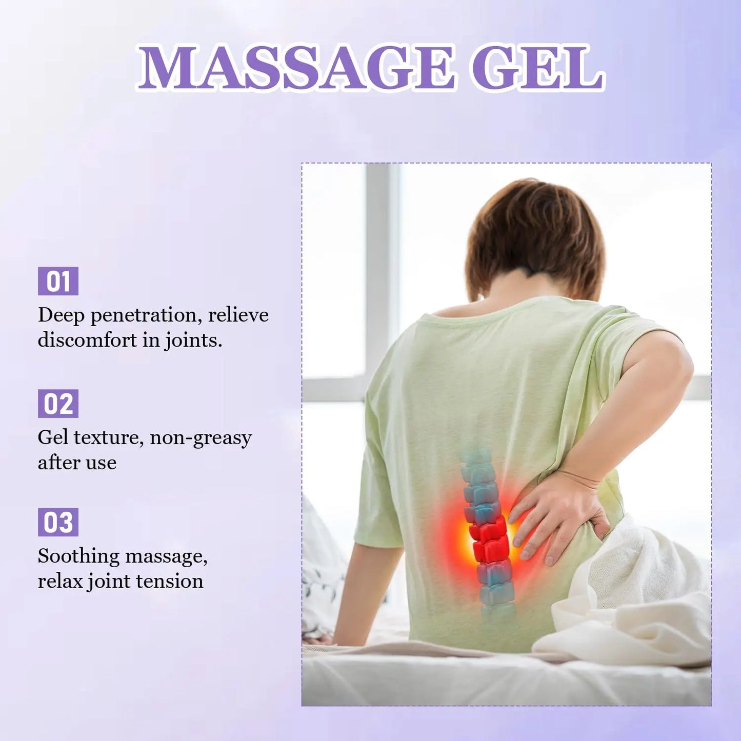 Ximonth 100G Pain Relief Massage Gel - Natural, Fast-Absorbing Soothing Gel for Joint Discomfort Relief
