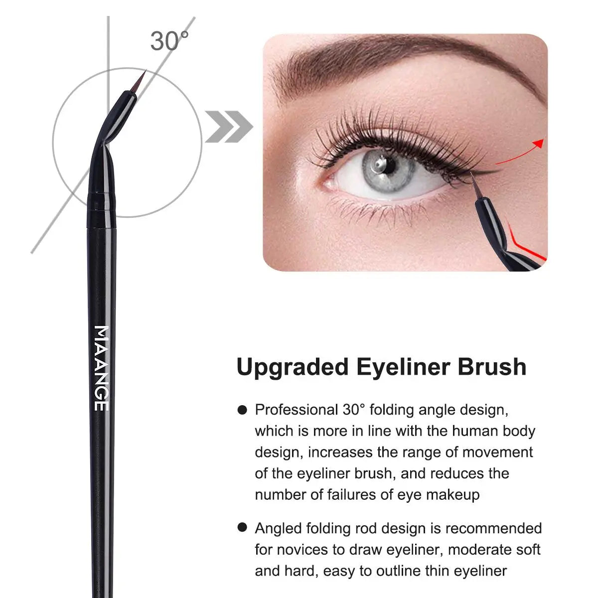 Elevate Your Eye Makeup Game with the MAANGE 7-Piece Professional Brush Set - Perfect for Eyebrows, Eyeliner, and Eyeshadow