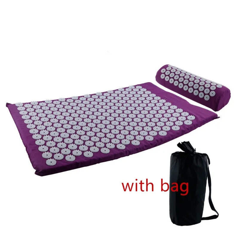 Revitalize Your Body with the Ultimate Acupressure Yoga Mat Set - Relieve Stress and Back Pain with Our Spike Fitness Cushion and Pillow!