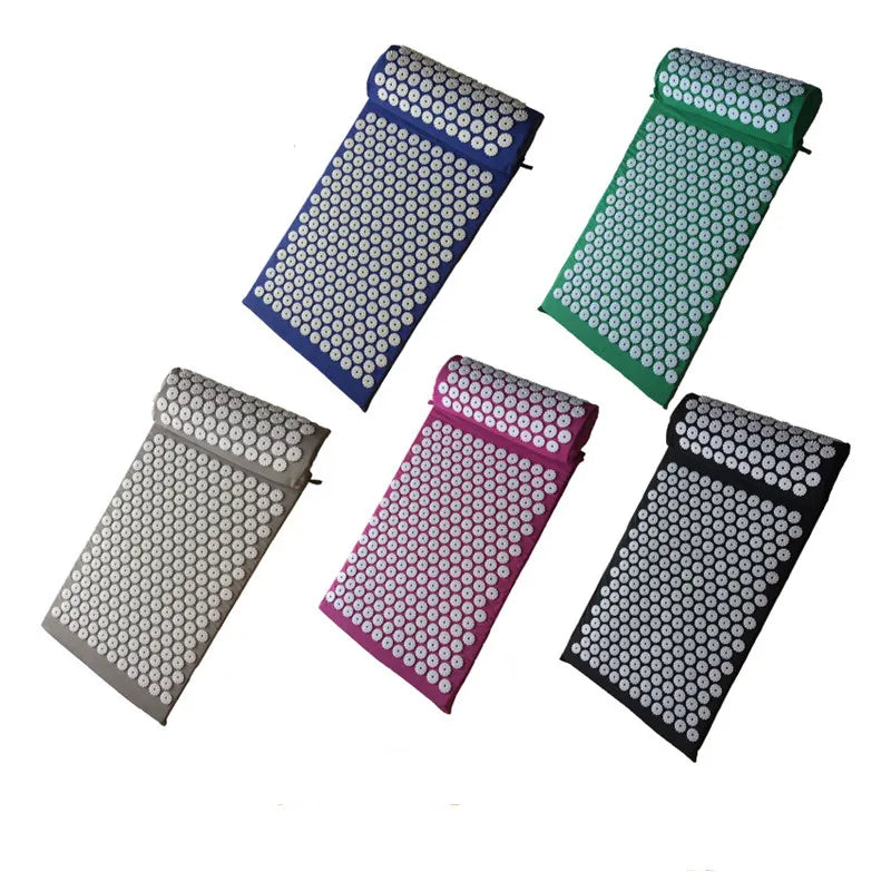 Revitalize Your Body with the Ultimate Acupressure Yoga Mat Set - Relieve Stress and Back Pain with Our Spike Fitness Cushion and Pillow!