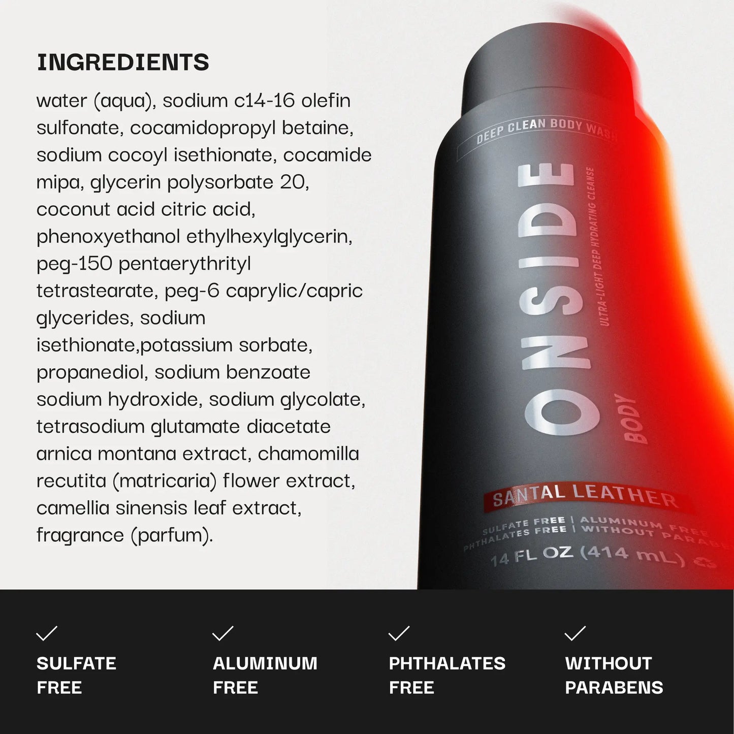 ONSIDE Deep Clean Body Wash | Removes Sweat, Dirt & Buildup | Maintains Skin Balance, Soothes & Refreshes | Dermatologist Tested + Sulfate, Paraben & Phthalate Free