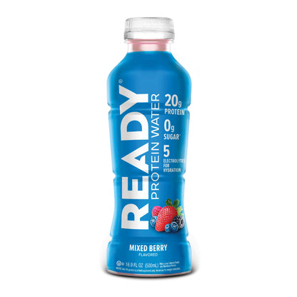 Introducing the Limited Edition Ready Protein Water - Mixed Berry Flavor, 12 Pack with 20g of Protein!