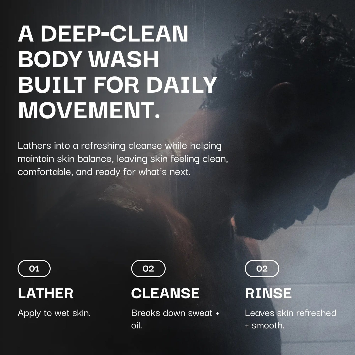 ONSIDE Deep Clean Body Wash | Removes Sweat, Dirt & Buildup | Maintains Skin Balance, Soothes & Refreshes | Dermatologist Tested + Sulfate, Paraben & Phthalate Free
