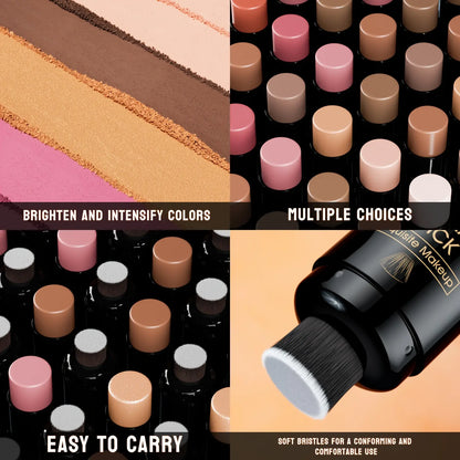 2 Pcs 3-In-1 Cream Blush Contour Highlighter Stick for Cheeks Eyes Lips Lightweight Dewyfinish Blush Stick Waterproof Long Lasting Contour Stick Trio Wand Face Makeup Setfor Girls and Women,Valentine'S Day Gift