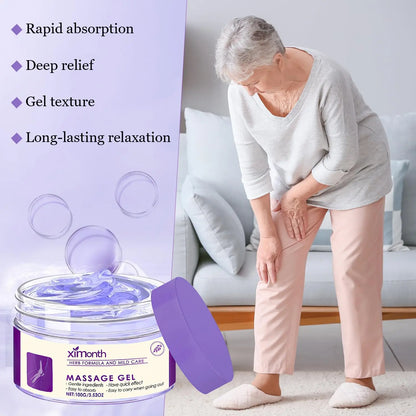 Ximonth 100G Pain Relief Massage Gel - Natural, Fast-Absorbing Soothing Gel for Joint Discomfort Relief