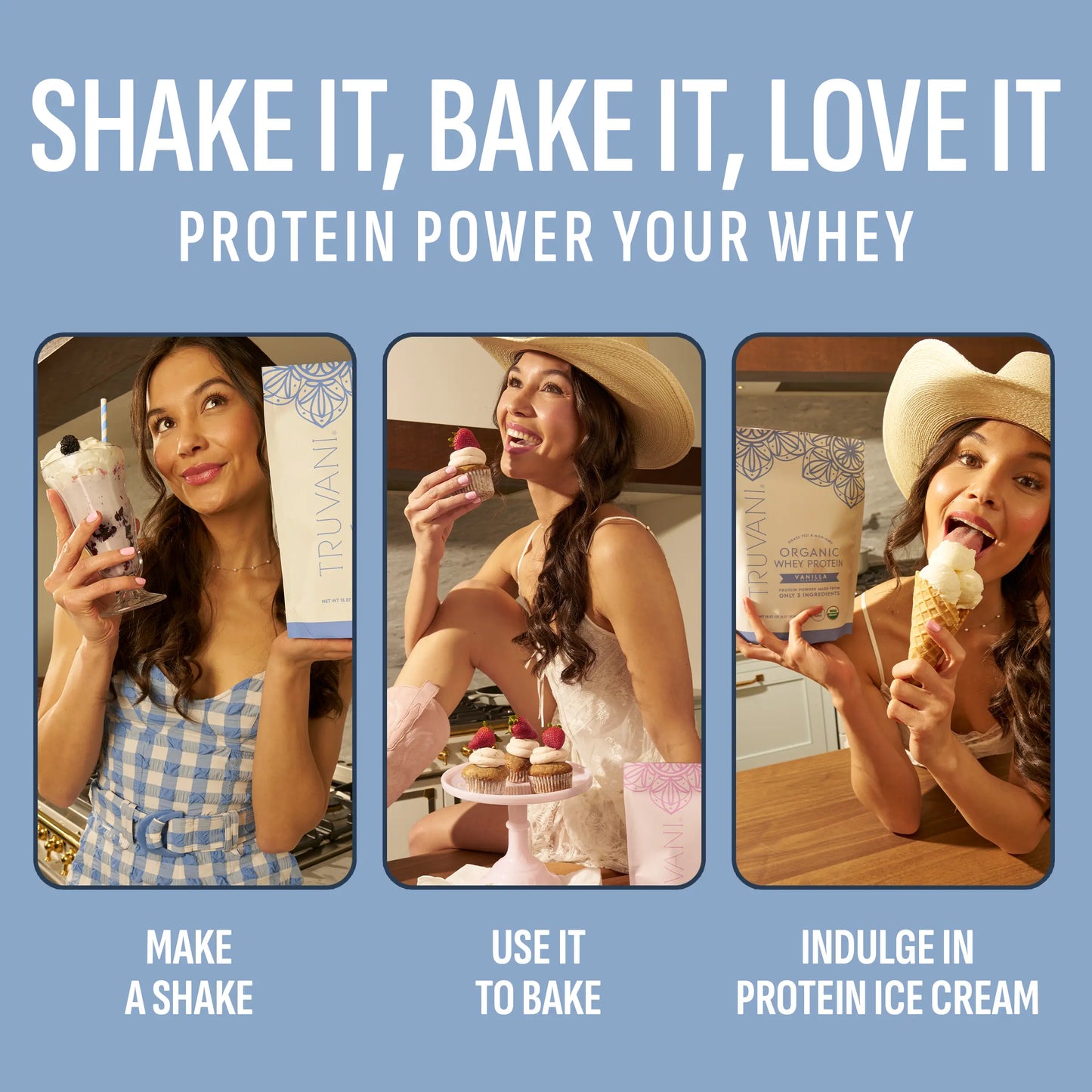 Elevate Your Nutrition with Truvani Organic Whey Protein Powder - 20g of Pure Grass-Fed Protein in 5 Delicious Flavors - USDA Organic, Non-GMO, Gluten-Free, and No Added Sugars!