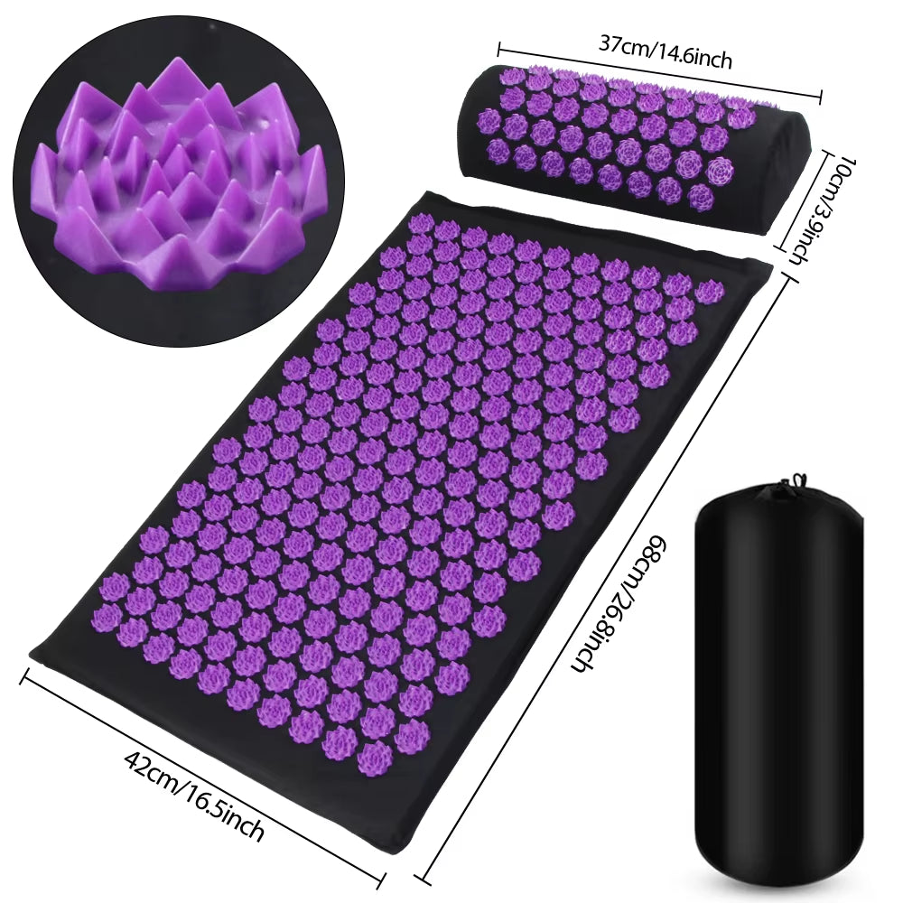 Ultimate Massage Cushion: Yoga Acupressure Mat for Stress Relief and Body Pain Alleviation