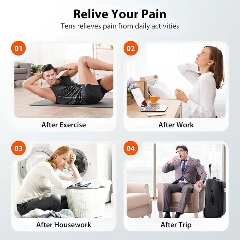Revolutionary Compact Muscle Massage Unit - Rechargeable Body Massager with 10 Pads, 10 Modes & 30 Intensity Levels for Ultimate Pain Relief