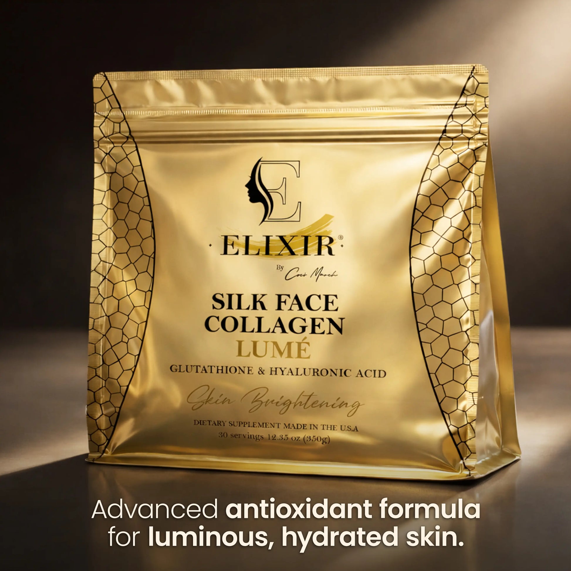 Elevate Your Radiance with Silk Face Collagen Lumé by Coco March – A Powerful Blend of Collagen, Glutathione, and Hyaluronic Acid for Youthful, Hydrated Skin – 20G Protein per Serving in a Convenient 12.35 Oz (350G) Format