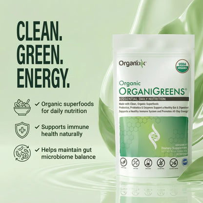 Elevate Your Health with Organixx Greens Superfood Powder - Organic, Gluten-Free, Vegan, and Packed with Probiotics and Digestive Enzymes for Ultimate Wellness!
