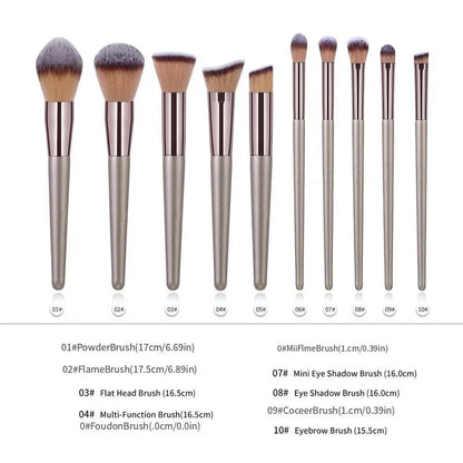 Elevate Your Beauty Game with Our 10-Piece Professional Makeup Brush Set - Perfect for Flawless Looks!