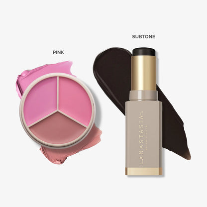 Full Pigment Sculpt & Blush 2-Piece Set - Pink Magic Touch Blush Trio + Smooth Blur Contour Beauty Cosmetics Cosmetics Products