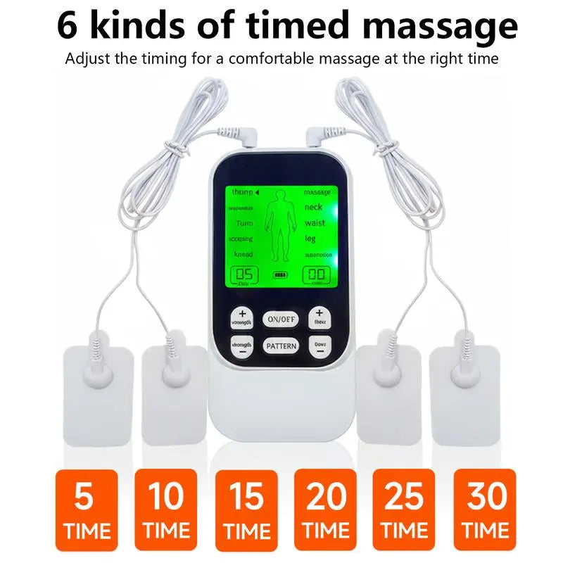 Revolutionary Compact Muscle Massage Unit - Rechargeable Body Massager with 10 Pads, 10 Modes & 30 Intensity Levels for Ultimate Pain Relief