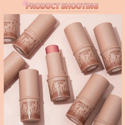 Achieve Flawless Radiance with Our 3-Piece Cream Contour Kit - Includes Contour Stick, Blush Stick, Highlighter Stick & Brush for Effortless Beauty!