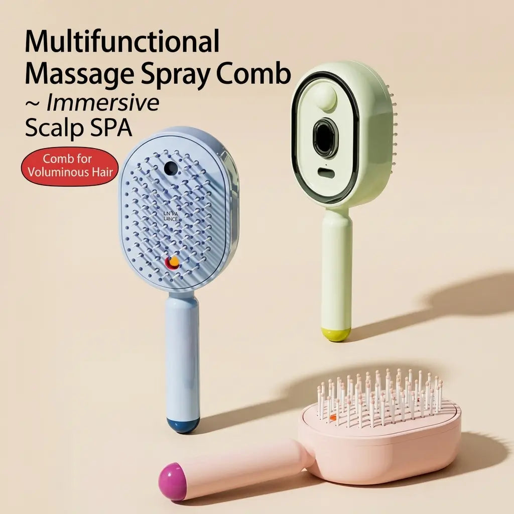 Revitalize Your Hair with the Electric Spray Air Cushion Massage Comb - Enjoy Self-Cleaning, Anti-Tangle, Anti-Static, and Aromatherapy Features!